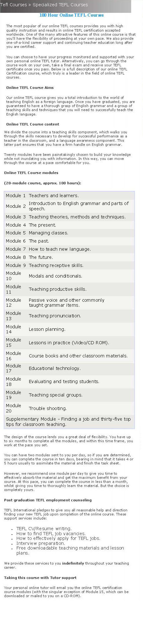 tefl outline